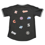 YOUTH NERGO LEAGUE PULLOVER COLLAGE BASEBALL JERSEY (BLACK)