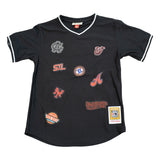 YOUTH NERGO LEAGUE PULLOVER COLLAGE BASEBALL JERSEY (BLACK)