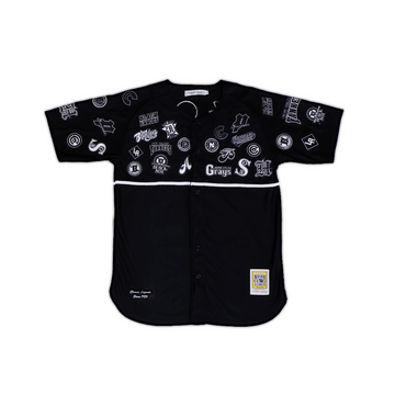 NEGRO LEAGUE COLLAGE BUTTON DOWN JERSEY (BLACK)