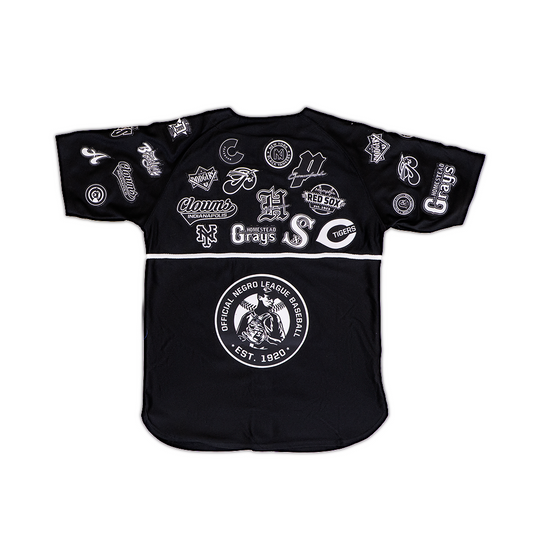 NEGRO LEAGUE COLLAGE BUTTON DOWN JERSEY (BLACK)