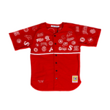 NEGRO LEAGUE COLLAGE BUTTON DOWN JERSEY (RED)