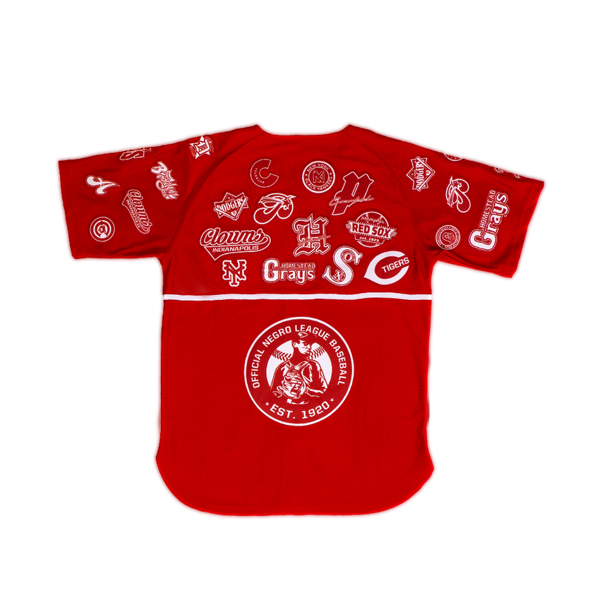 NEGRO LEAGUE COLLAGE BUTTON DOWN JERSEY (RED)