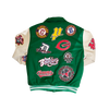 NEGRO LEAGUE LEATHER PATCHES VARSITY JACKET (GREEN)