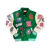 NEGRO LEAGUE LEATHER PATCHES VARSITY JACKET (GREEN)