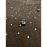 BROWN ALL OVER EMBELLISHED RHINESTONE CRYSTAL WATSON DENIM
