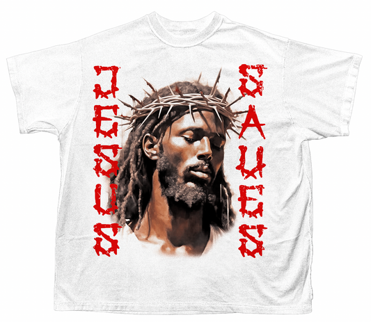 JESUS SAVES T-SHIRT (WHITE)