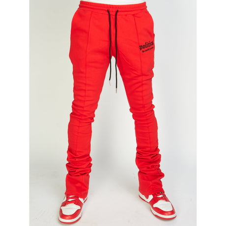 Politics Super Stacked Sweatpants - Red - Foster707