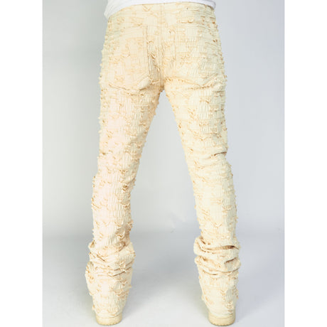 Politics Jeans - Lucas - Cream - Shredded Stacked Flare  - 501