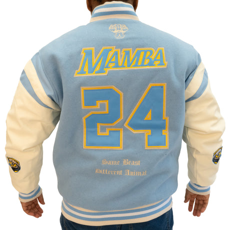 KOBE COLLAGE VARSITY JACKET (SKY BLUE)