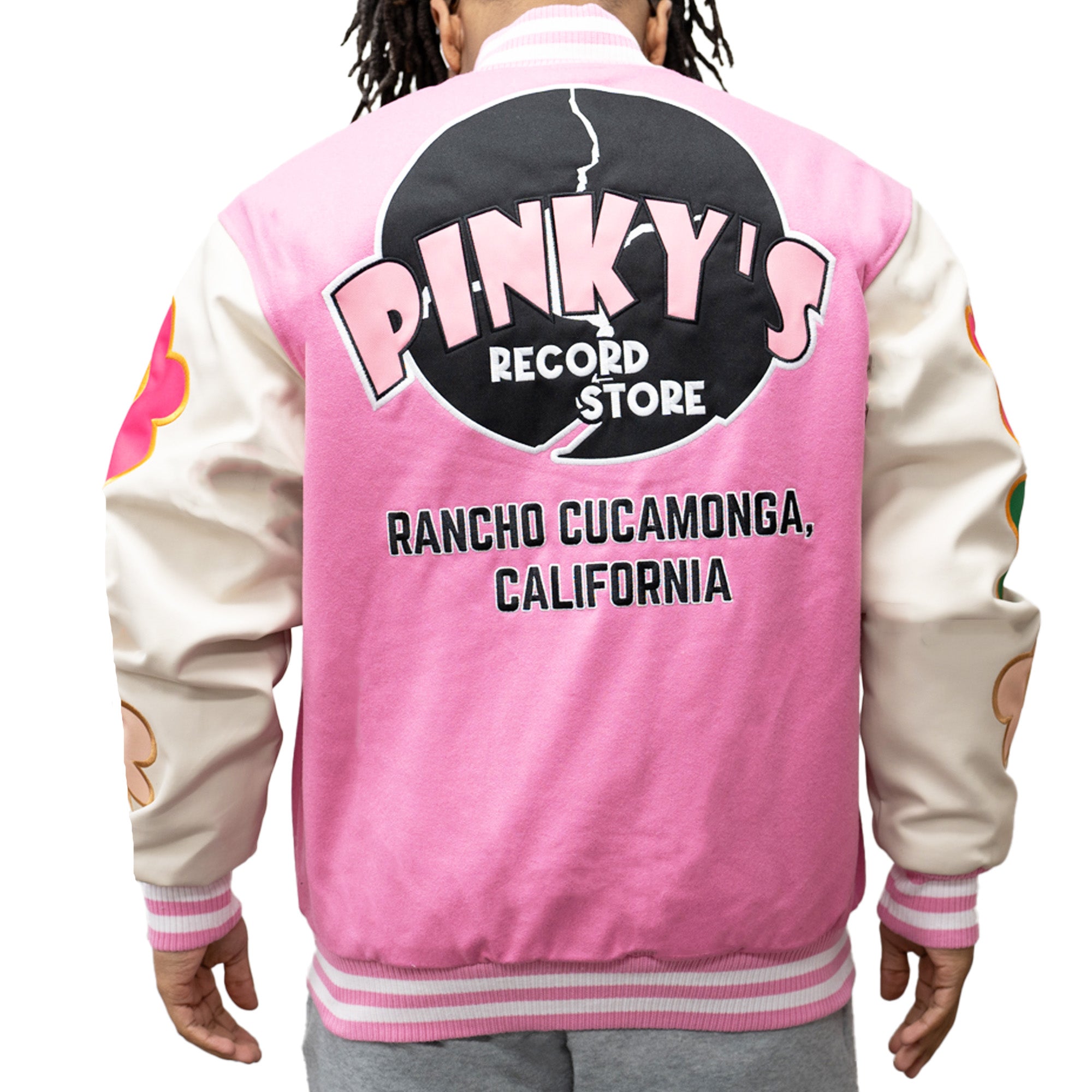 PINKYS RECORD STORE FRIDGE MAGNET VARSITY JACKET (PINK