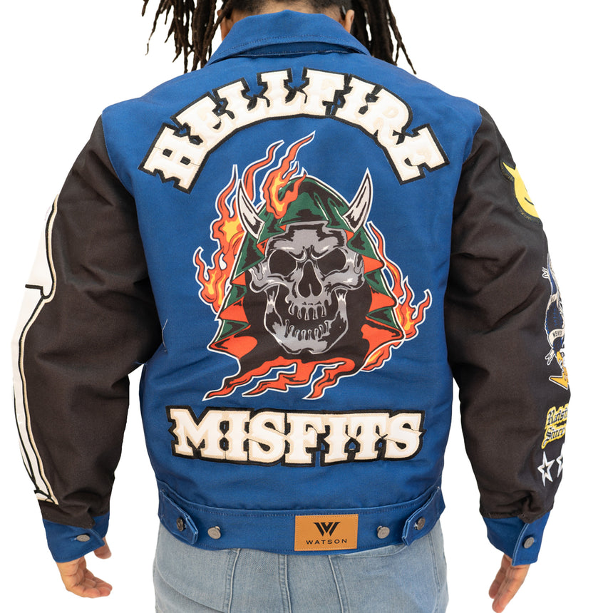 WATSON HELLFIRE MISFITS VARSITY JACKET (BLUE)
