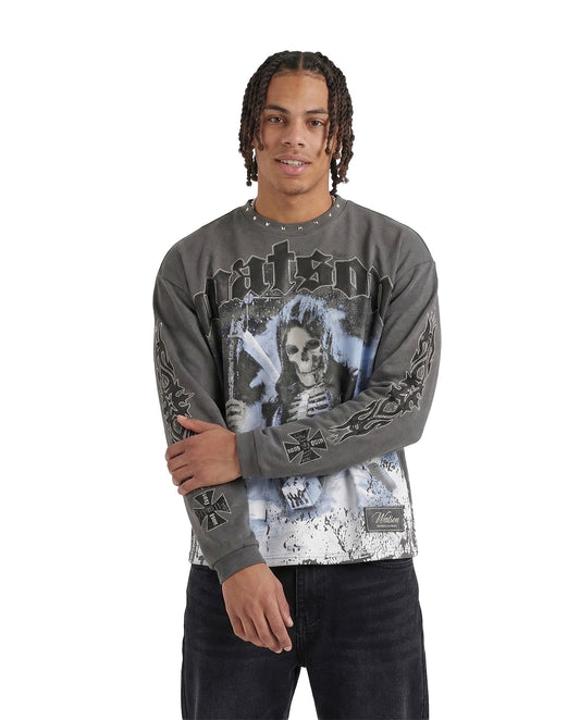 WATSON TAKE A CHANCE ON LIFE LONGSLEEVE T-SHIRT (GREY)