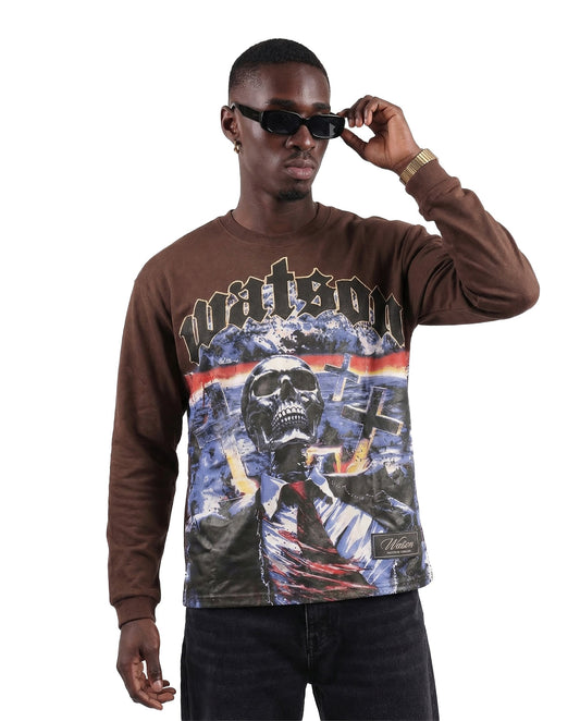 WATSON TAKEOVER LONGSLEEVE T-SHIRT (MOCHA)