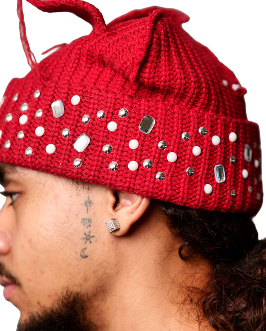 WATSON CAT EARS BEANIE HAT (RED)