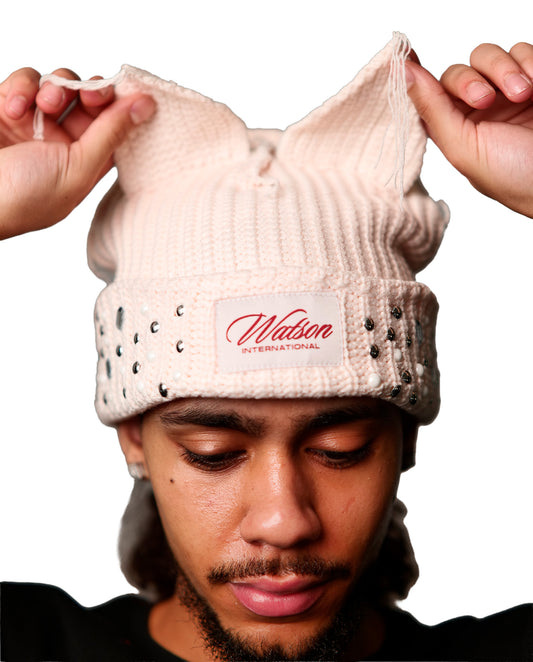 WATSON CAT EARS BEANIE HAT (LIGHT PINK)