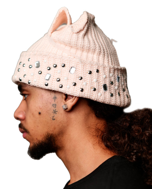 WATSON CAT EARS BEANIE HAT (LIGHT PINK)