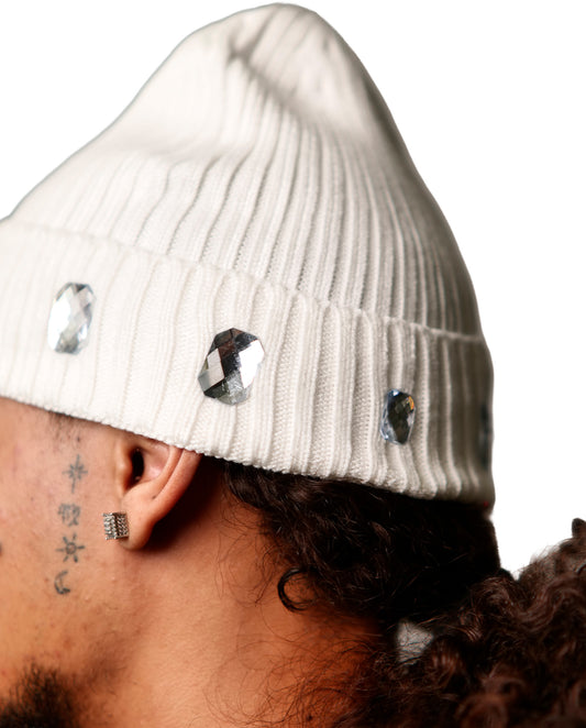 WATSON JEWELED BEANIE HAT (BEIGE)