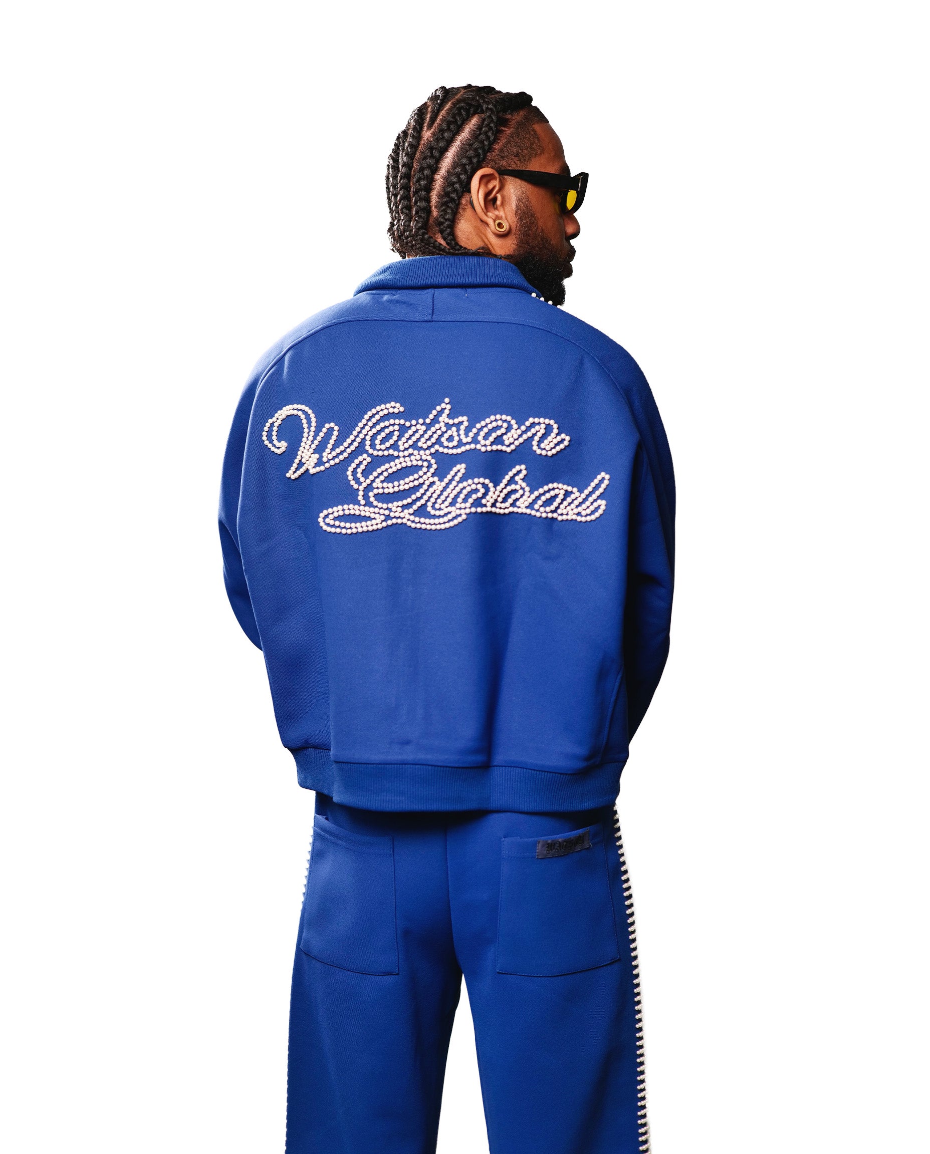 PEARL LINED SWEAT SUIT JACKET (NAVY) – All Star Elite