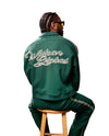 PEARL LINED SWEAT SUIT JACKET (GREEN)