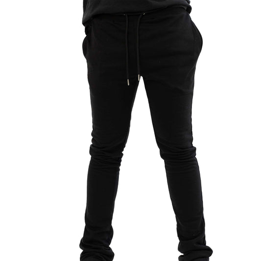 STACKED FLEECE PANTS (BLACK)