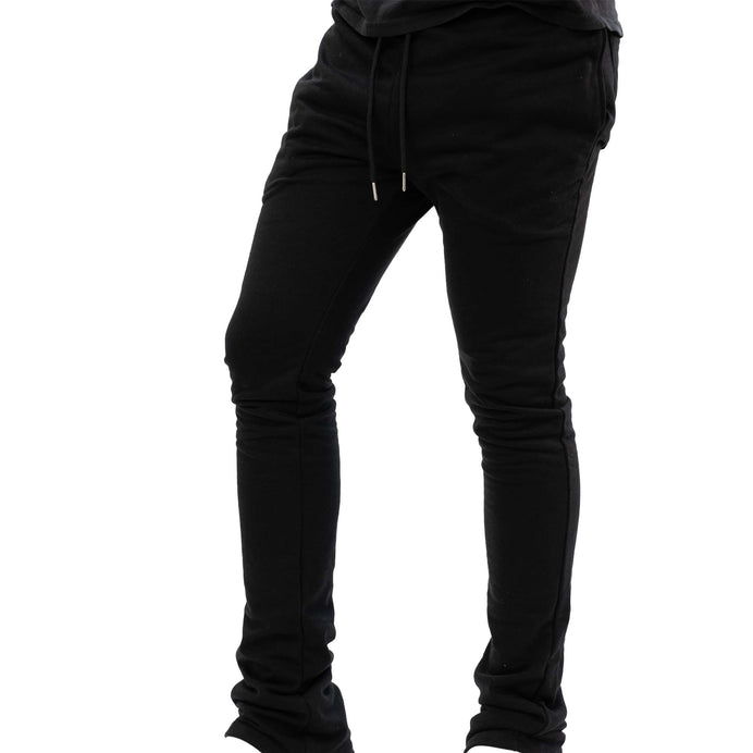 STACKED FLEECE PANTS (BLACK)
