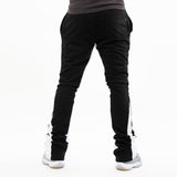 STACKED FLEECE PANTS (BLACK/WHITE)