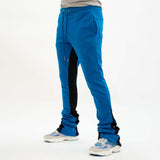 STACKED FLEECE PANTS (COBALT/BLACK)
