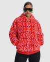 WATSON BRANDED RED PATTERN HOODED JACKET