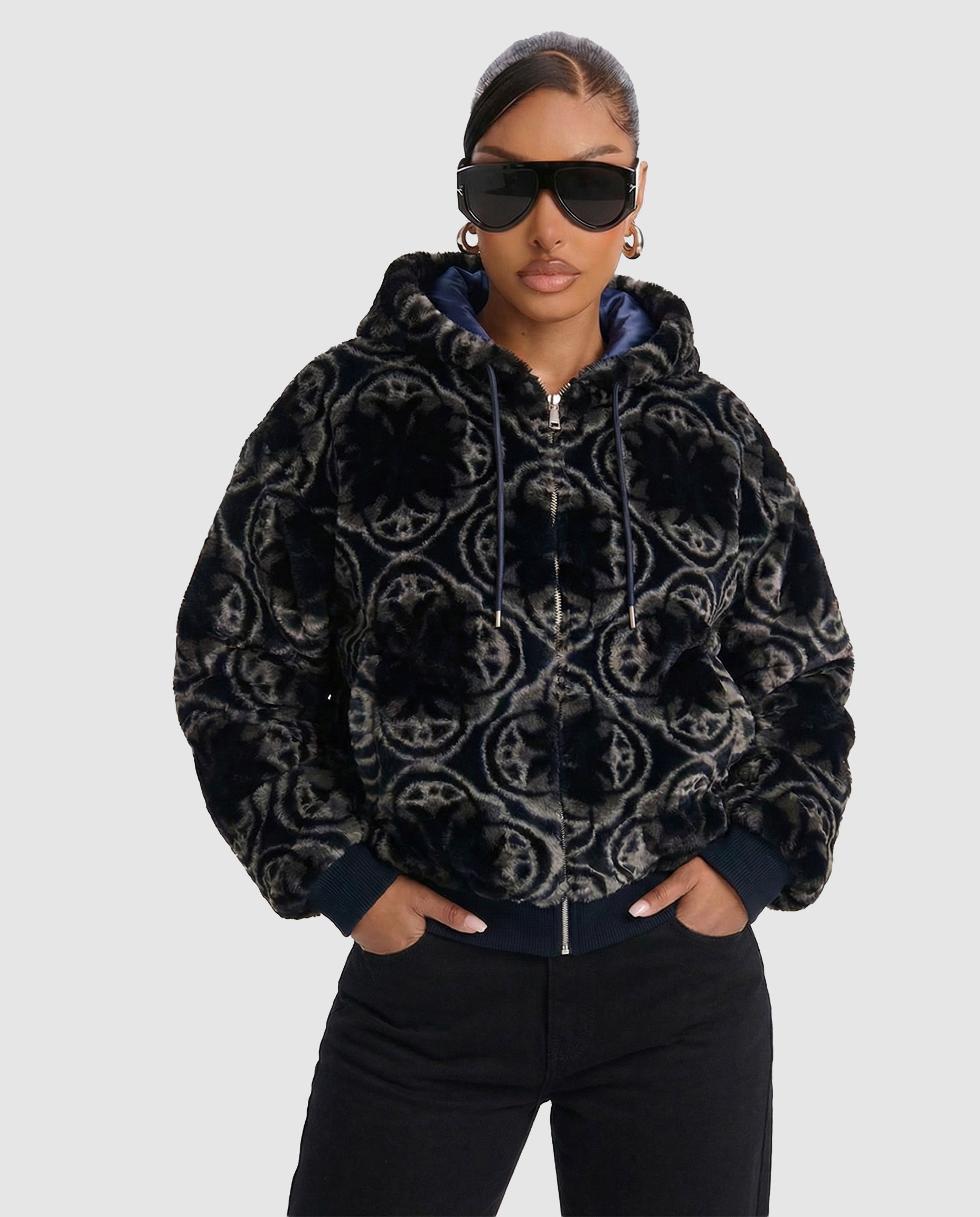 WATSON BRANDED BLACK PATTERN HOODED JACKET – All Star Elite