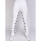 Politics Jeans - Stacked Embroidery - White and Black - Barkley503