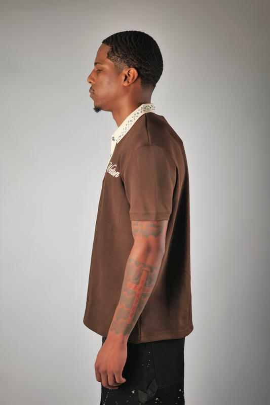 WATSON COLLAR EMBLELLISHED BLACK CHOCOLATE SHIRT