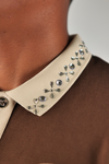 WATSON COLLAR EMBLELLISHED BLACK CHOCOLATE SHIRT