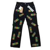 BLACK ALL OVER FRAYED PATCHWORK WATSON DENIM