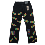 BLACK ALL OVER FRAYED PATCHWORK WATSON DENIM