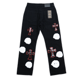 BLACK CLOUD & CROSSES PATCH WATSON DENIM