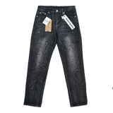 BLACK EMBOSSED MURAL WATSON DENIM