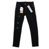 BLACK EMBELLISHED MULTI RIPPED WATSON DENIM