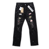 BLACK DISTRESSED MULTI RIP WATSON DENIM