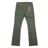 GREEN EMBELLISHED RHINESTONE CRYSTAL WATSON DENIM