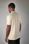 WATSON COLLAR EMBELLISHED CREAM POLO SHIRT