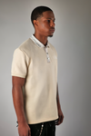 WATSON COLLAR EMBELLISHED CREAM POLO SHIRT