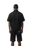WATSON RHINESTONE SHOWER BLACK DENIM WORK SHIRT