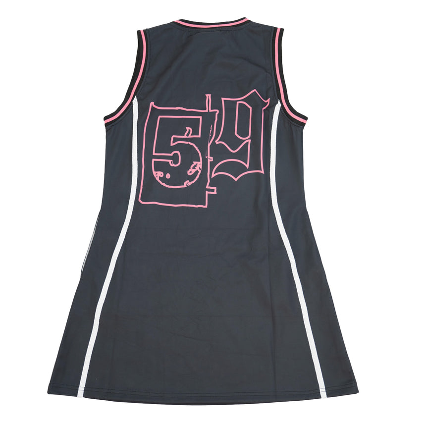 BRAND X BARBIE ABOVE THE LAW JERSEY DRESS (BLACK)