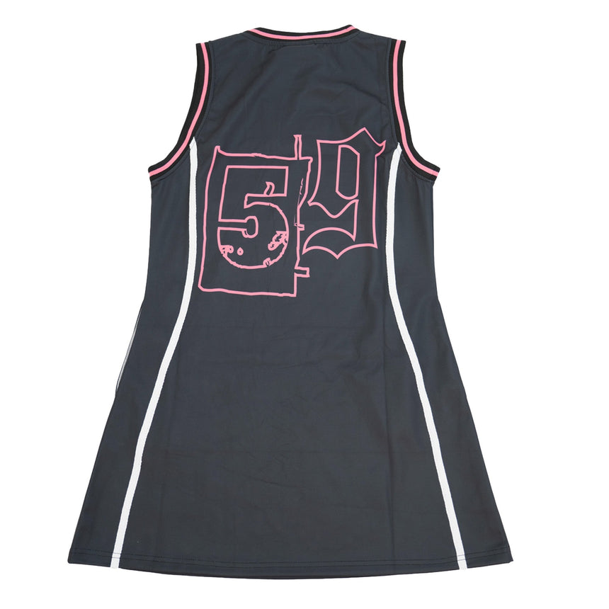 BRAND X BARBIE ABOVE THE LAW JERSEY DRESS (BLACK)