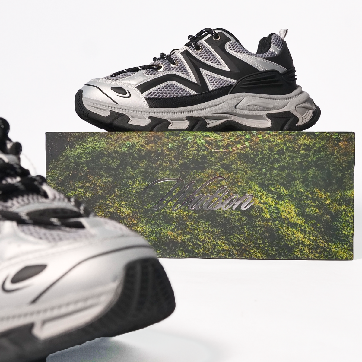 Watson Anura low-top sneaker in Mirage, silver, black and white – alternate view 13