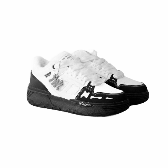 Chunky Bones high-top sneaker in Tuxedo, black and white
