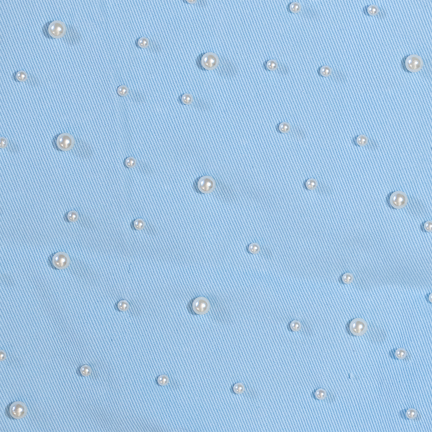 WATSON DENIM PANTS WITH PEARLS (LIGHT WASH)
