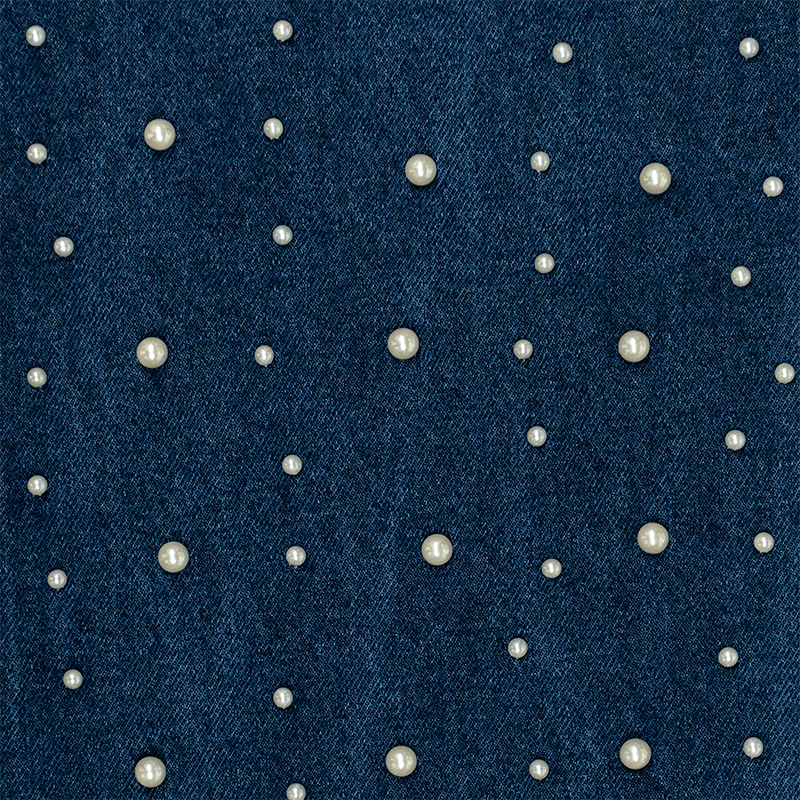 WATSON DENIM PANTS WITH PEARLS (NAVY)