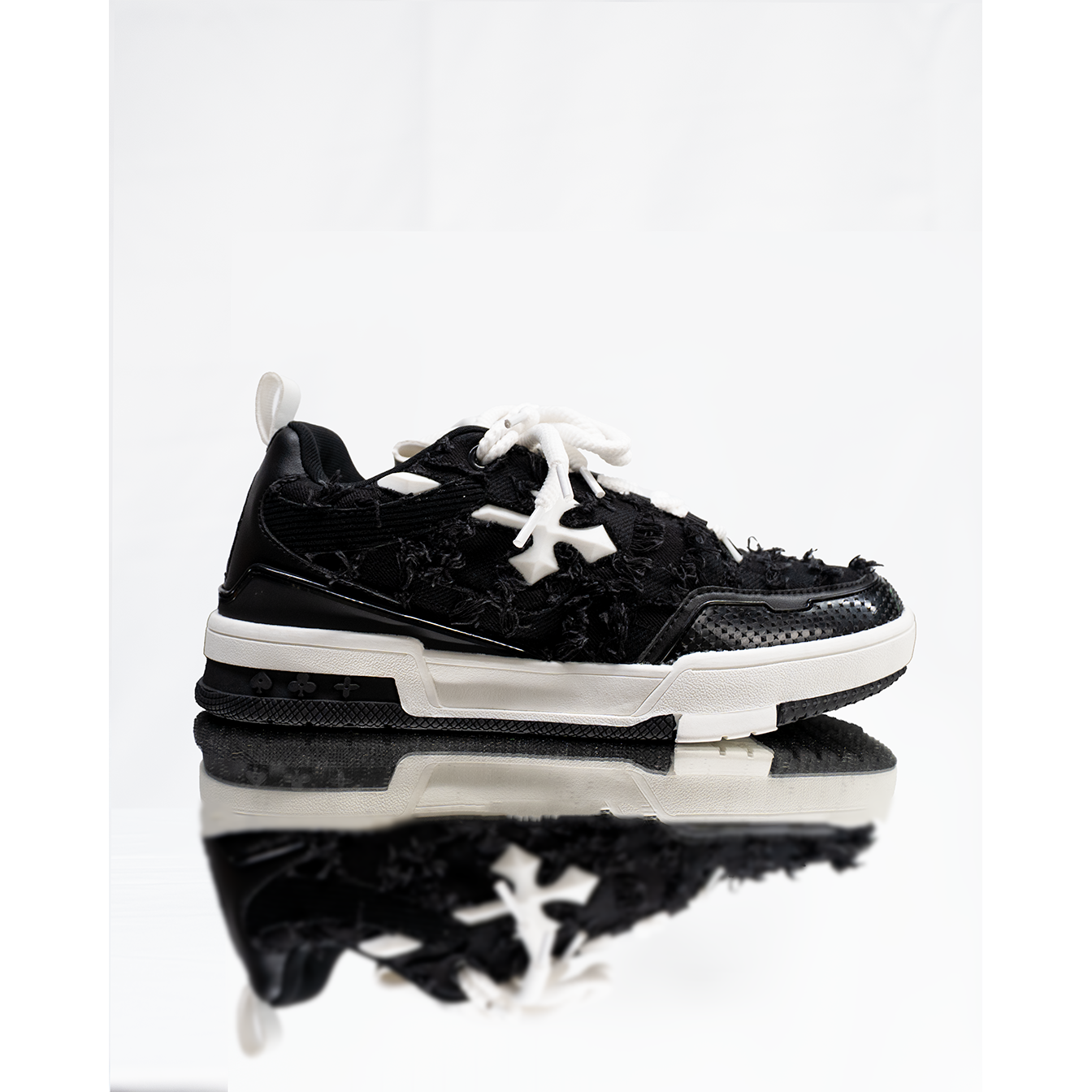 K FLIP CROSS SNEAKERS (BLACK DENIM)
