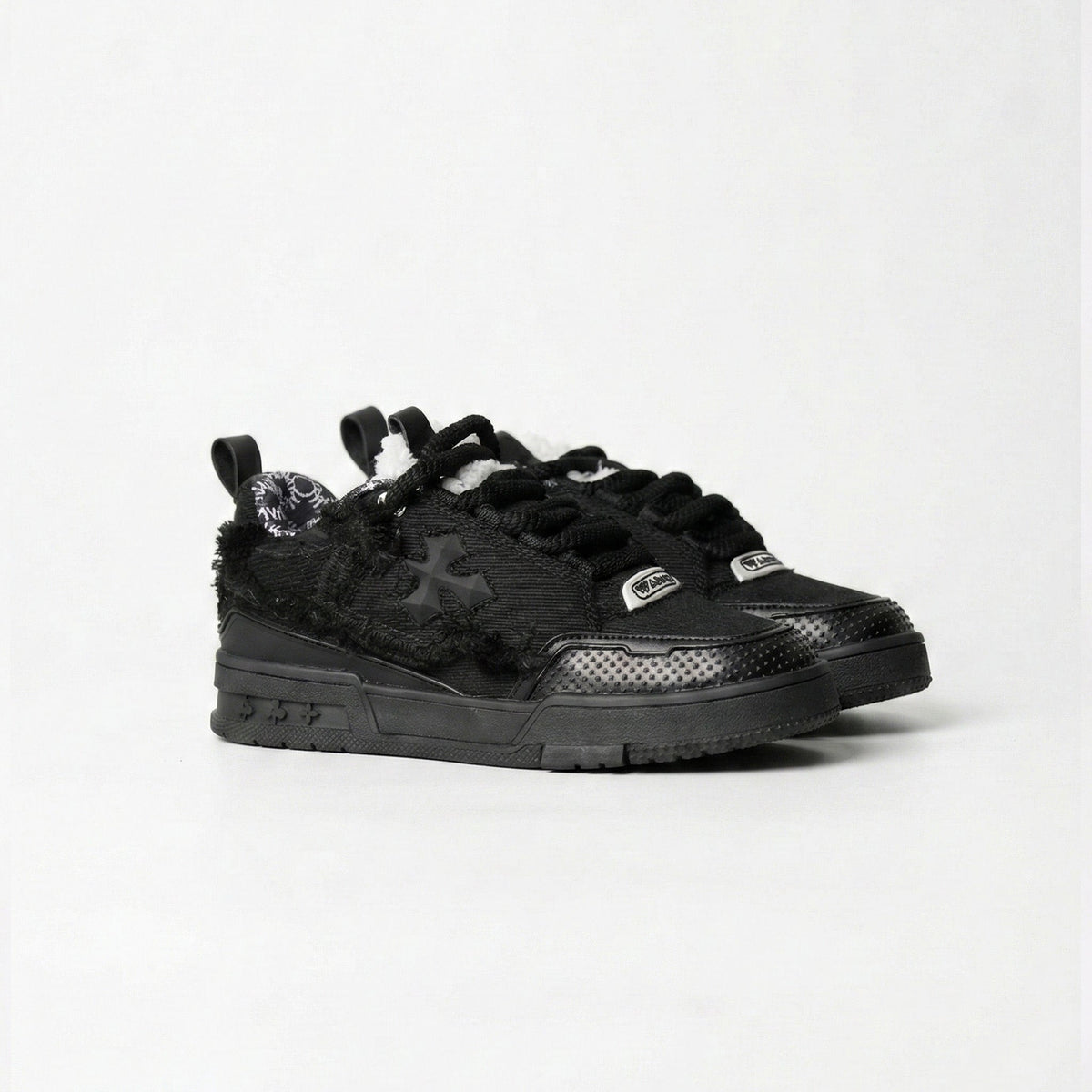 K Flip Cross low-top sneaker in Dark Distress, black